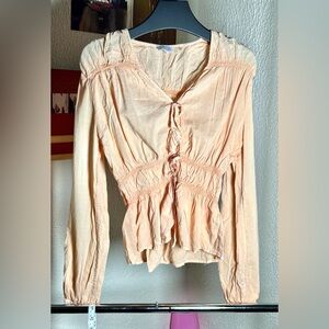 Ecru Peasant Style Blouse